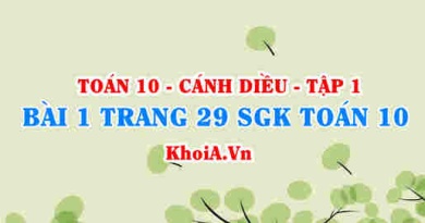 Bài 1 trang 29 SGK Toán 10 tập 1 Cánh Diều